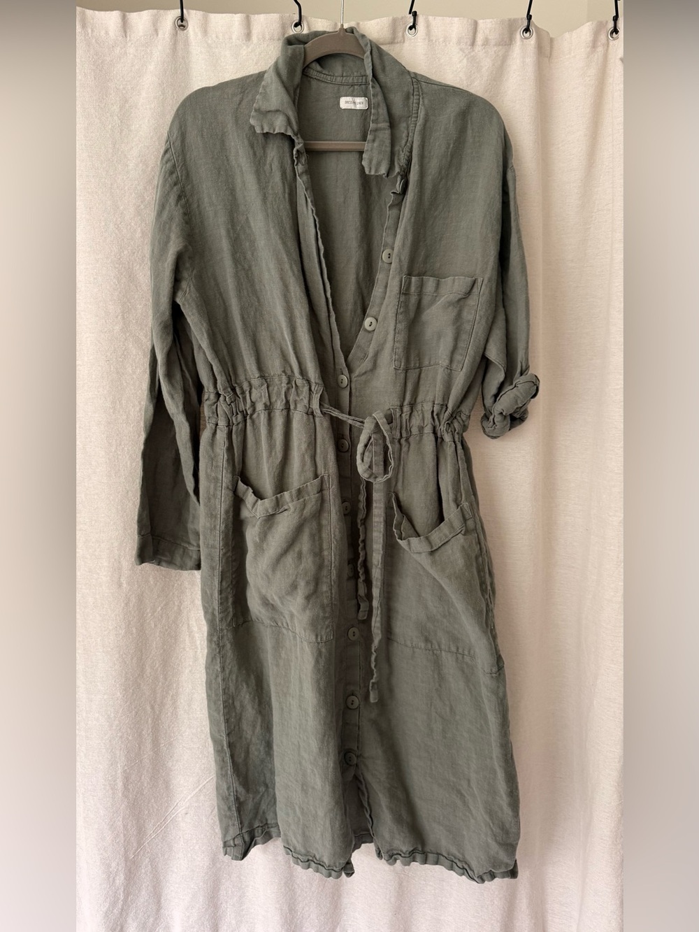 Relaxed Tie-Waist Linen dress